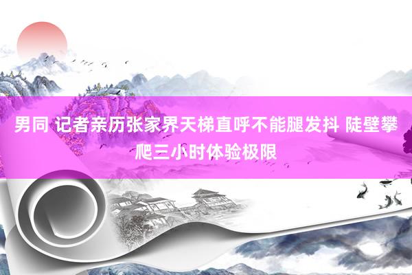 男同 记者亲历张家界天梯直呼不能腿发抖 陡壁攀爬三小时体验极限