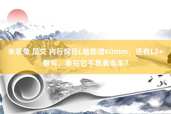 米菲兔 足交 内行探岳L轴距增60mm，还有L2+智驾，看完它不思看电车？