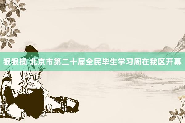 狠狠操 北京市第二十届全民毕生学习周在我区开幕