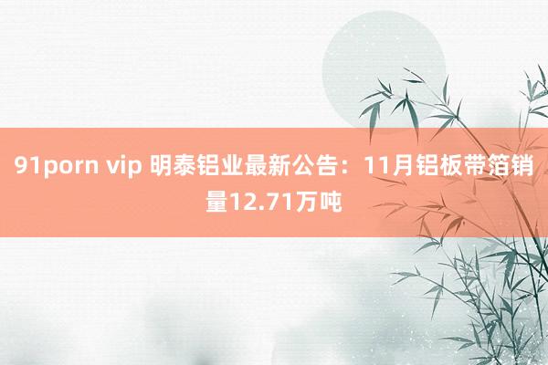 91porn vip 明泰铝业最新公告：11月铝板带箔销量12.71万吨