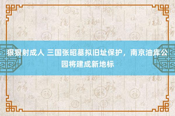 狠狠射成人 三国张昭墓拟旧址保护，南京油库公园将建成新地标