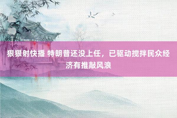 狠狠射快播 特朗普还没上任，已驱动搅拌民众经济有推敲风浪