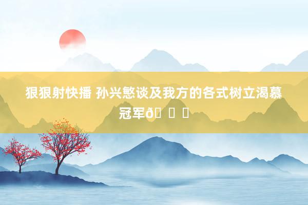 狠狠射快播 孙兴慜谈及我方的各式树立渴慕冠军🏆
