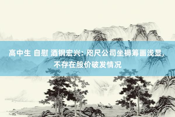 高中生 自慰 酒钢宏兴: 咫尺公司坐褥筹画浅显, 不存在股价破发情况