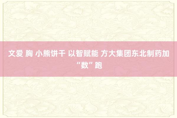 文爱 胸 小熊饼干 以智赋能 方大集团东北制药加“数”跑