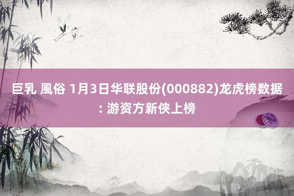巨乳 風俗 1月3日华联股份(000882)龙虎榜数据: 游资方新侠上榜