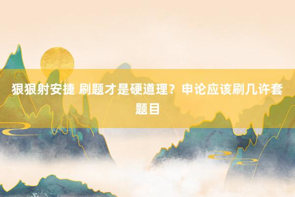 狠狠射安捷 刷题才是硬道理？申论应该刷几许套题目