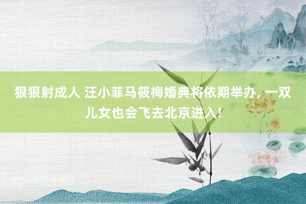 狠狠射成人 汪小菲马筱梅婚典将依期举办, 一双儿女也会飞去北京进入!