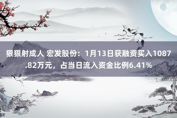狠狠射成人 宏发股份：1月13日获融资买入1087.82万元，占当日流入资金比例6.41%