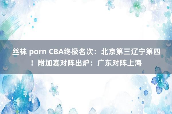 丝袜 porn CBA终极名次：北京第三辽宁第四！附加赛对阵出炉：广东对阵上海