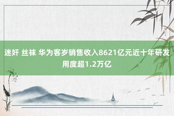迷奸 丝袜 华为客岁销售收入8621亿元近十年研发用度超1.2万亿