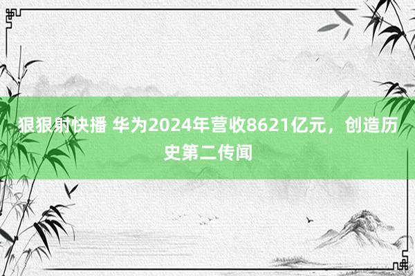 狠狠射快播 华为2024年营收8621亿元，创造历史第二传闻