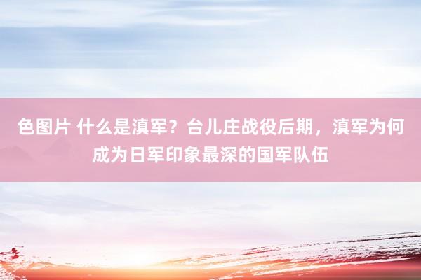 色图片 什么是滇军？台儿庄战役后期，滇军为何成为日军印象最深的国军队伍