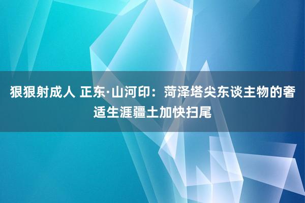 狠狠射成人 正东·山河印：菏泽塔尖东谈主物的奢适生涯疆土加快扫尾