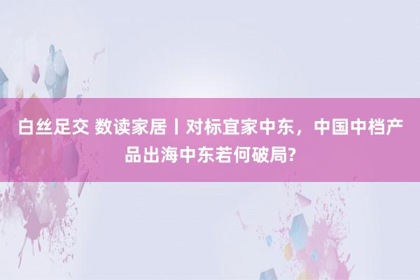 白丝足交 数读家居丨对标宜家中东，中国中档产品出海中东若何破局?