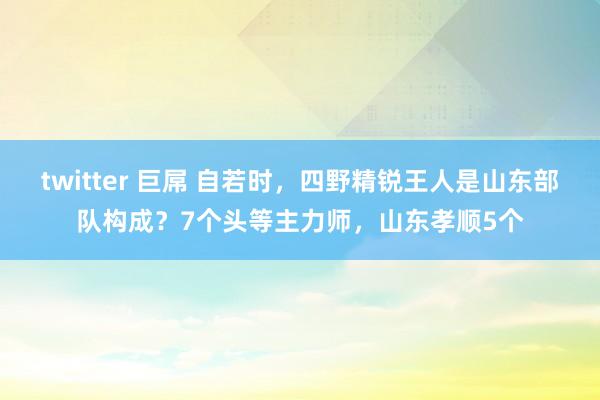twitter 巨屌 自若时，四野精锐王人是山东部队构成？7个头等主力师，山东孝顺5个
