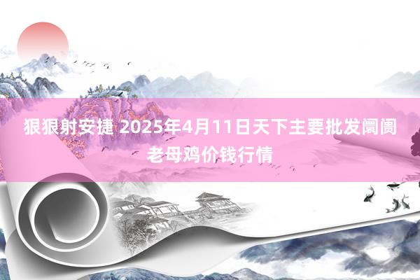狠狠射安捷 2025年4月11日天下主要批发阛阓老母鸡价钱行情