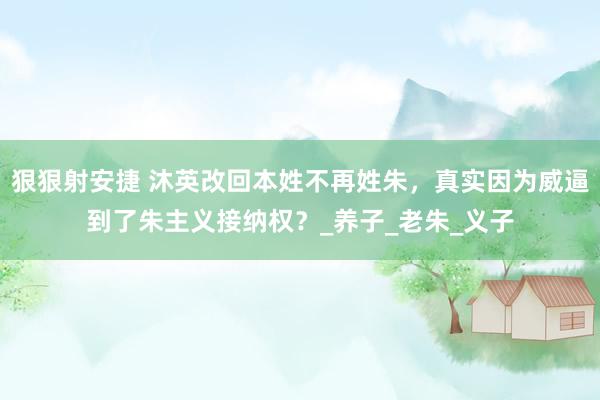 狠狠射安捷 沐英改回本姓不再姓朱，真实因为威逼到了朱主义接纳权？_养子_老朱_义子