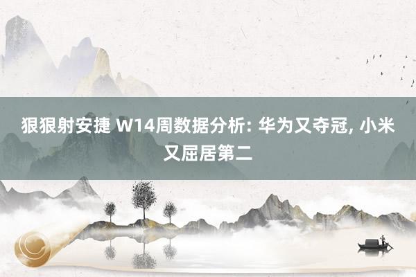 狠狠射安捷 W14周数据分析: 华为又夺冠, 小米又屈居第二