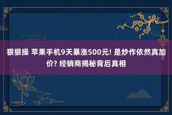 狠狠操 苹果手机9天暴涨500元! 是炒作依然真加价? 经销商揭秘背后真相