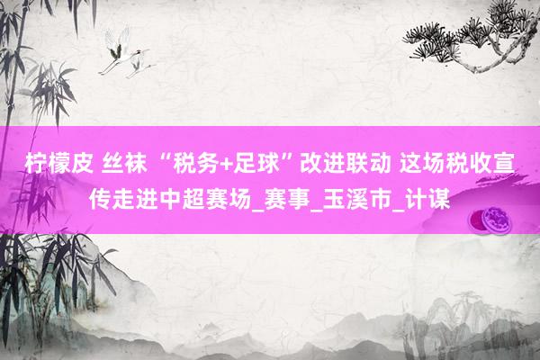 柠檬皮 丝袜 “税务+足球”改进联动 这场税收宣传走进中超赛场_赛事_玉溪市_计谋