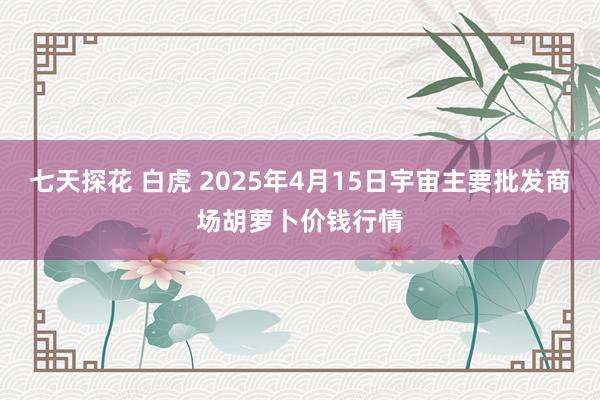 七天探花 白虎 2025年4月15日宇宙主要批发商场胡萝卜价钱行情