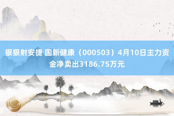 狠狠射安捷 国新健康（000503）4月10日主力资金净卖出3186.75万元