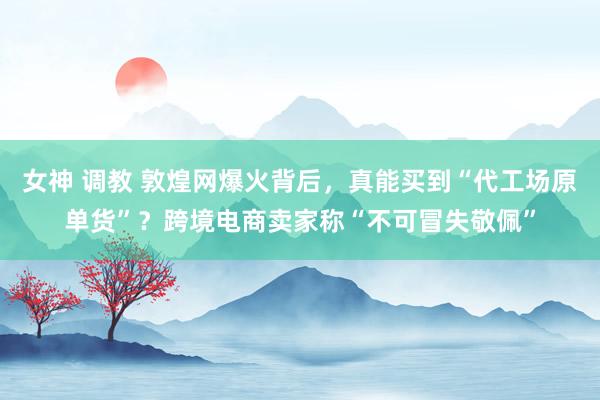女神 调教 敦煌网爆火背后，真能买到“代工场原单货”？跨境电商卖家称“不可冒失敬佩”