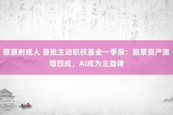 狠狠射成人 首批主动职权基金一季报：股票资产激增四成，AI成为主旋律