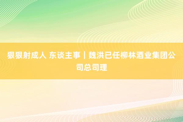 狠狠射成人 东谈主事｜魏洪已任柳林酒业集团公司总司理