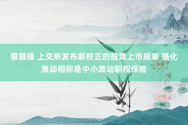 狠狠操 上交所发布新校正的股票上市规章 强化激动相称是中小激动职权保险