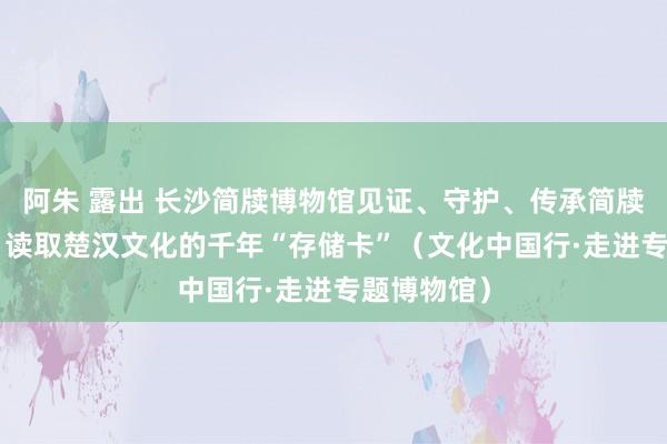 阿朱 露出 长沙简牍博物馆见证、守护、传承简牍的故事—— 读取楚汉文化的千年“存储卡”（文化中国行·