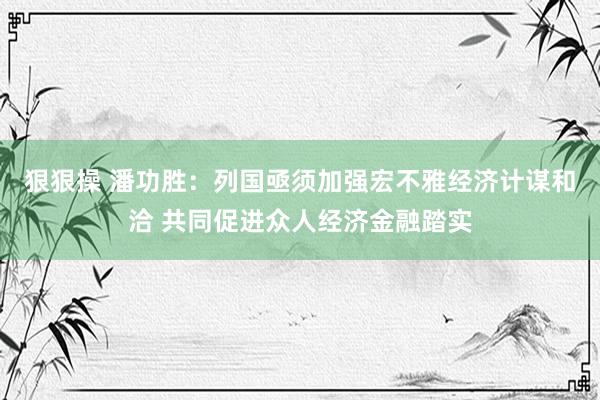 狠狠操 潘功胜：列国亟须加强宏不雅经济计谋和洽 共同促进众人经济金融踏实