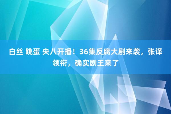 白丝 跳蛋 央八开播！36集反腐大剧来袭，张译领衔，确实剧王来了