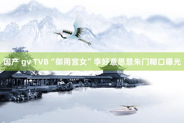 国产 gv TVB“御用宫女”李好意思慧朱门糊口曝光